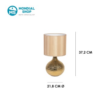 Abat-jour en céramique doré ou argenté E14 | Mondialshop