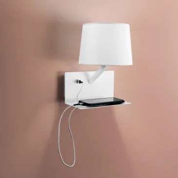 Applique murale LED USB 2A...