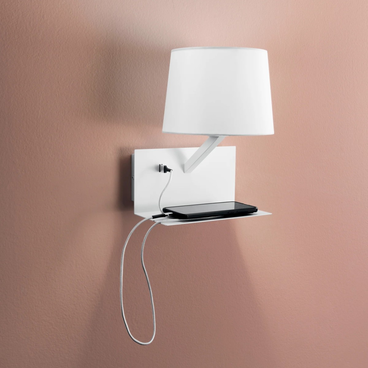 Applique murale USB 2A, blanche ou grise, culot E27 |...