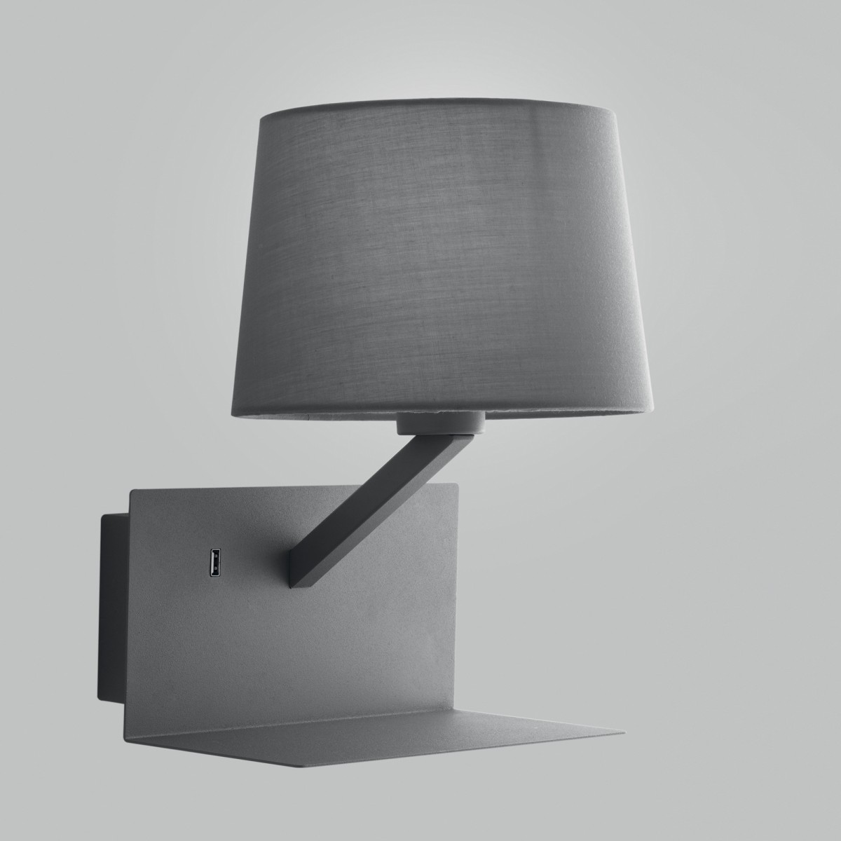2A USB-Wandleuchte, Weiß oder Grau, E27 | Mondialshop