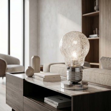 Lampe de chevet chromée E14 | Mondialshop