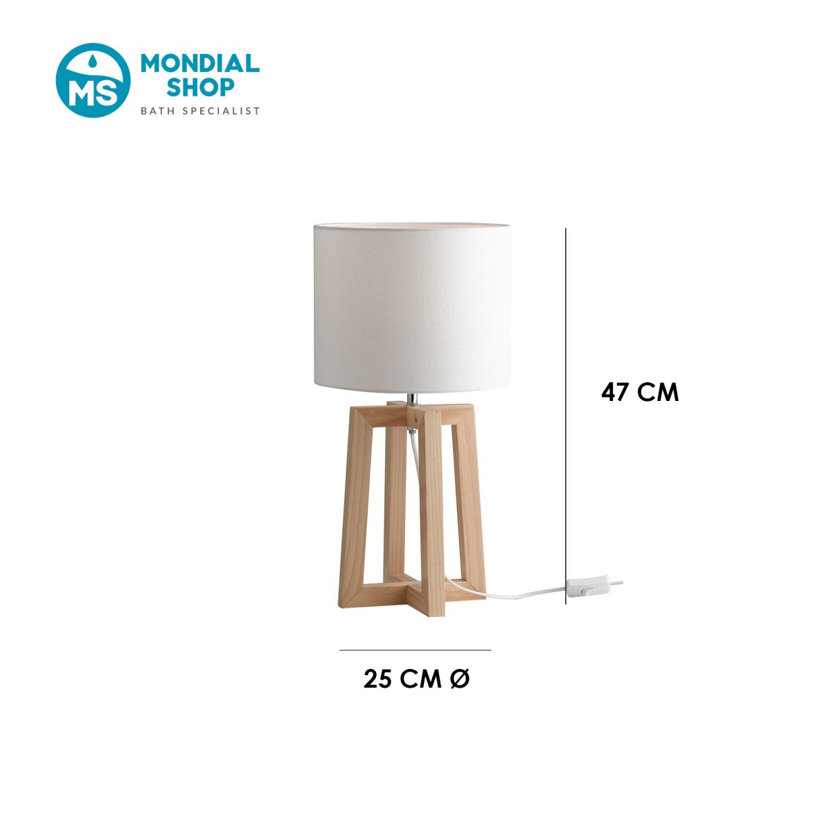 Schreibtischlampe aus Holz und Weiß mit E14-Fassung |...