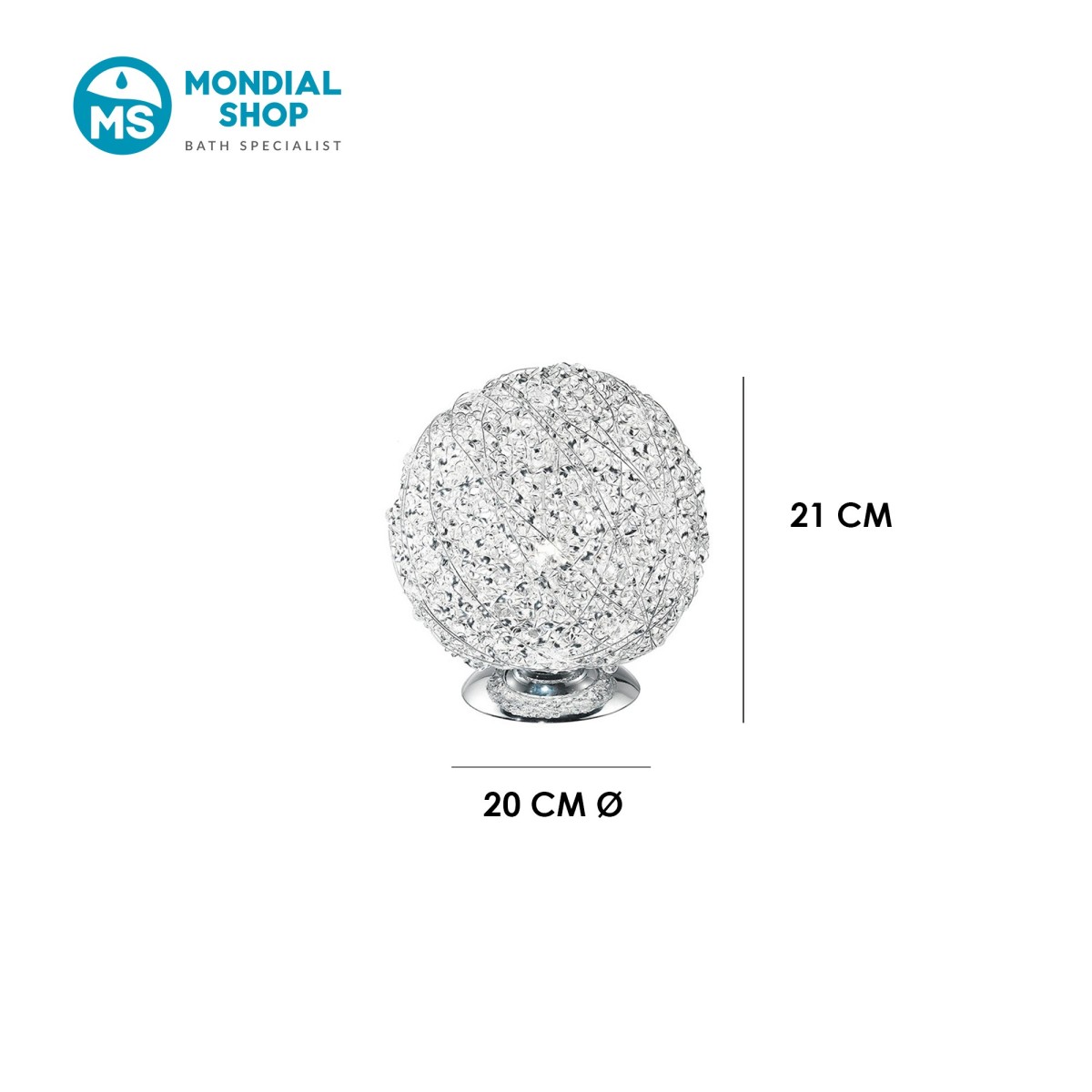 Lampada da Tavolo Sferica con Cristalli K9 | Mondialshop