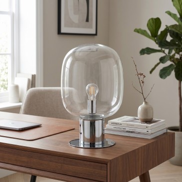 Lampe de table en chrome et...