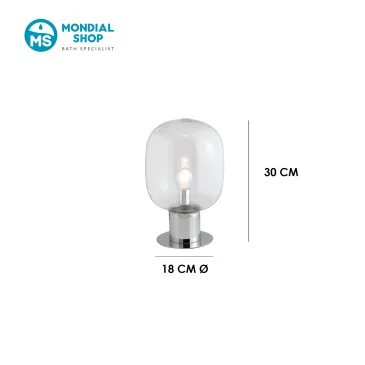 Lampada da Tavolo in Cromo e Vetro | Mondialshop