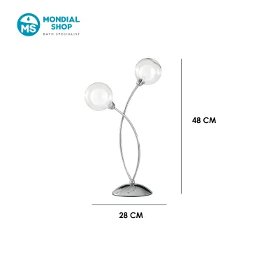 Lampe de table chromée 2xG9 | Mondialshop
