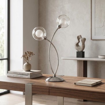 Lampada da Tavolo Design moderno Adatta per soggiorno e salotto Cromo 2XG9