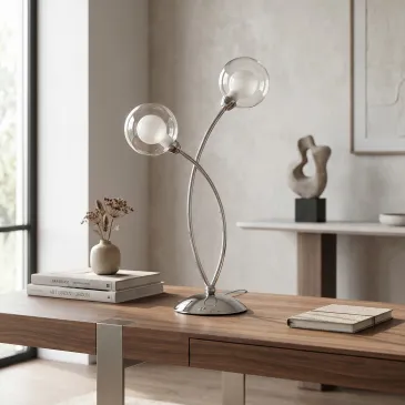Lampe de table chromée 2xG9 | Mondialshop