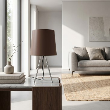 Lampe de table trépied en aluminium E14 | Mondialshop