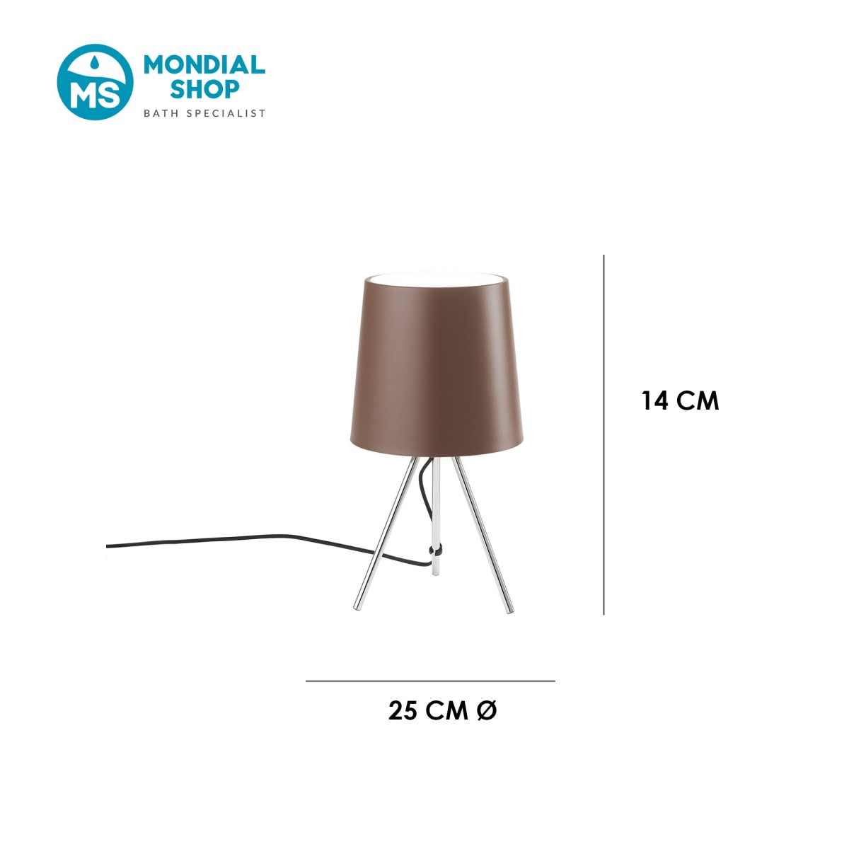 E14 Aluminium-Dreibeintischleuchte | Mondialshop