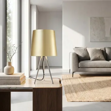 Lampe de table trépied en aluminium E14 | Mondialshop
