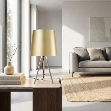 Lampe de table trépied en aluminium E14 | Mondialshop