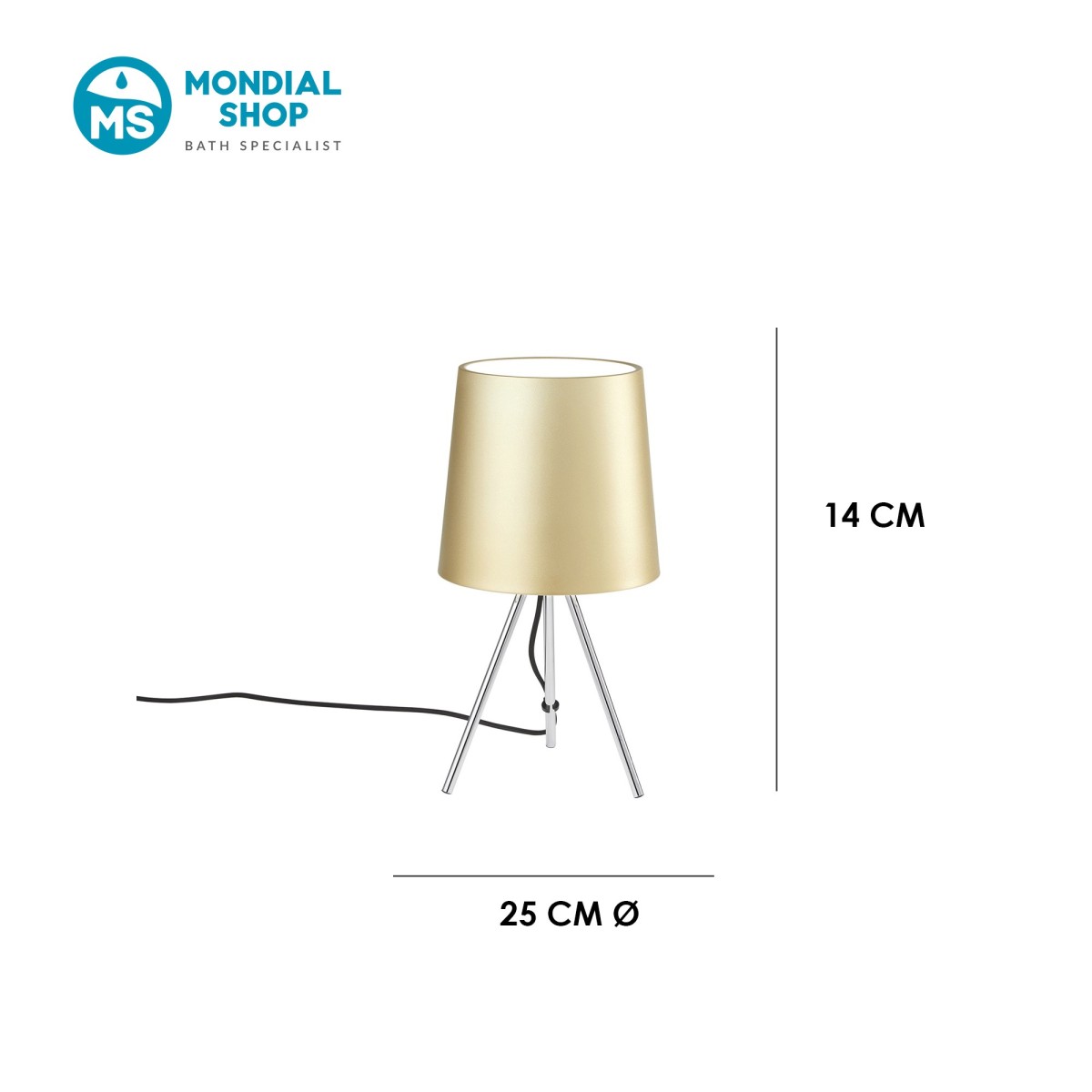 E14 Aluminium-Dreibeintischleuchte | Mondialshop