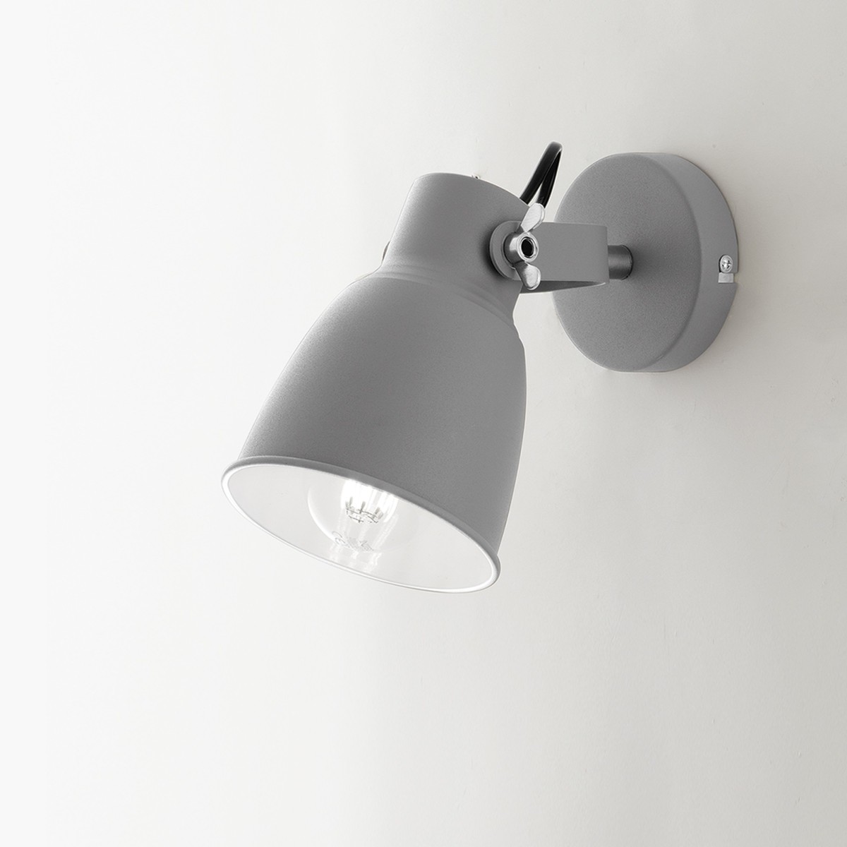 Applique Faretto Singolo E27 Bianca Bronzo Grigio |...