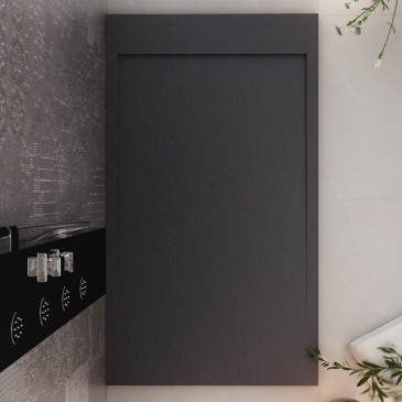 Piatto doccia in resina nero scarico laterale PRESTIGE