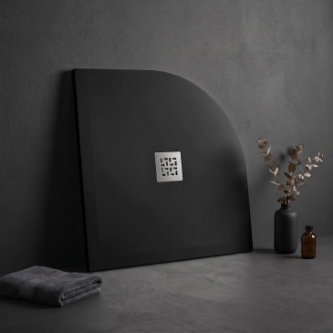 Receveur de douche arrondi 80x80 90x90 100x100 Slate Stone Black Mineral Marble