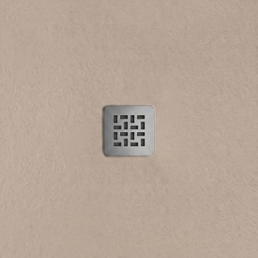 Receveur de douche semi-circulaire gris tourterelle effet pierre béton