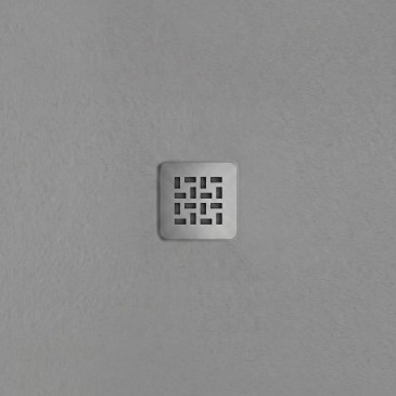 Receveur de douche semi-circulaire gris clair effet pierre béton