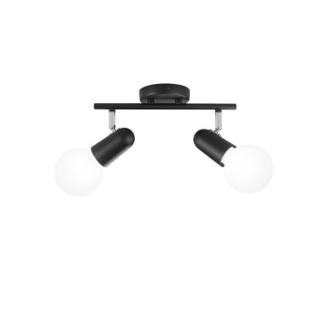 Spot orientable blanc ou noir, 2xE27 | Mondialshop