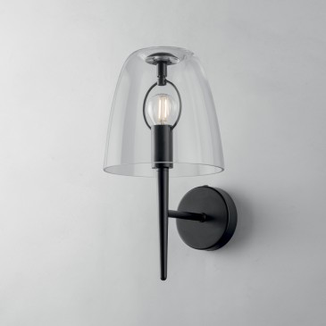 Moderne weiße und transparente E14-Wandleuchte | Mondialshop