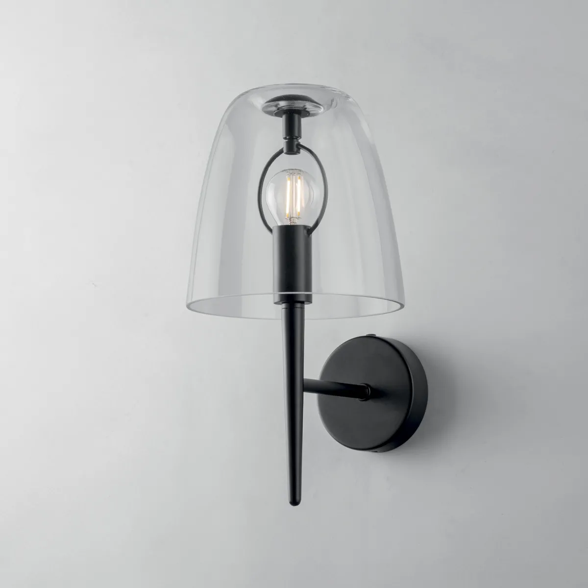 Moderne weiße und transparente E14-Wandleuchte | Mondialshop