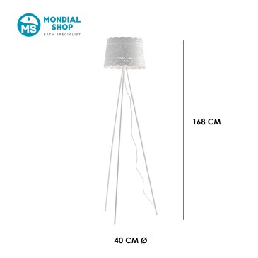 Lampadaire effet dentelle blanche | Mondialshop