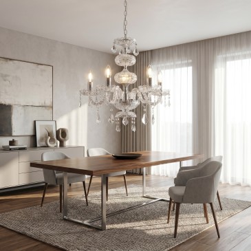Lustre classique en chrome et cristal | Mondialshop