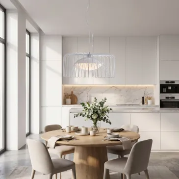 Sospensione Moderna a LED Integrato 24W Lampada bianca o nera Ad alta luminosità Per interni