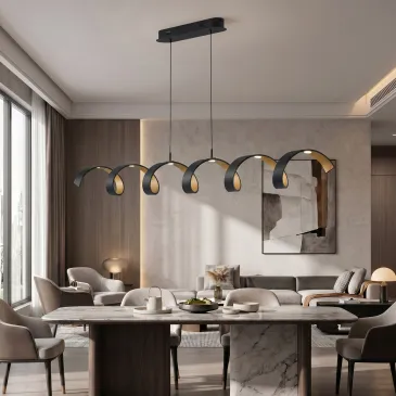 Lampadario Moderno LED Spirale Nera o Bianca 30W