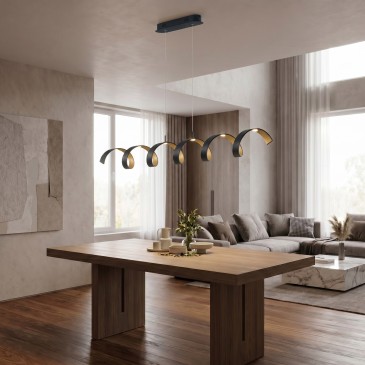 Sospensione LED 30W Spirale Nera Alta Luminosità | Mondialshop