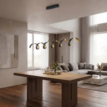 lampadario moderno a spirale LED da 30W, ideale per un'illuminazione d'impatto
