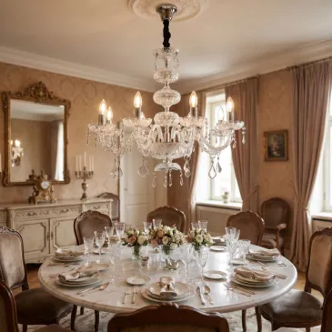 Lampadario Stile glamour In cristallo e cromo lucido 8 Luci Per interno adatto a camere e salotti 8XE14