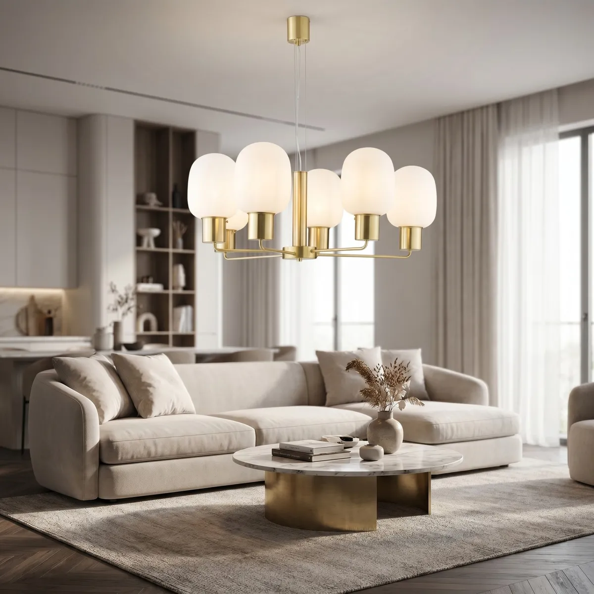 lampadario moderno grande 6x E27, ideale per sovrastare...