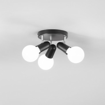 Spot 3 lampes E27, blanc ou noir | Mondialshop