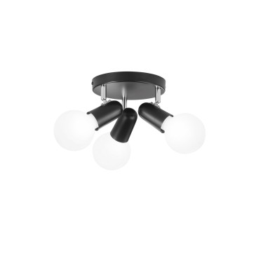 3-flammiger E27-Spot, Weiß oder Schwarz | Mondialshop