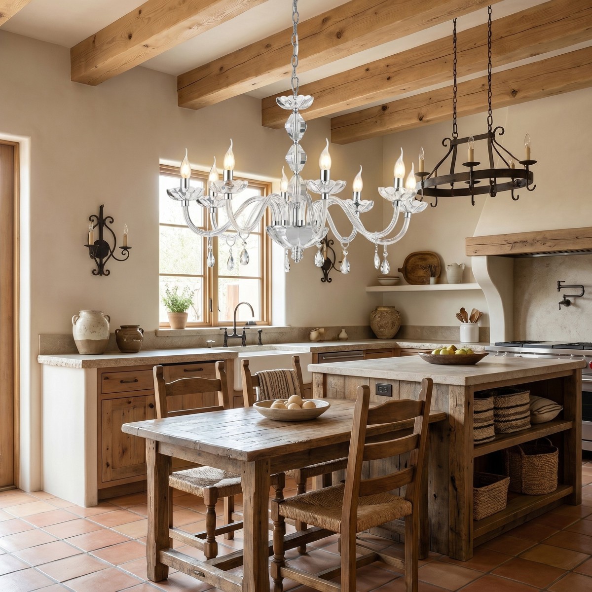 lampadario in cristallo a 8 luci E14, disponibile in...