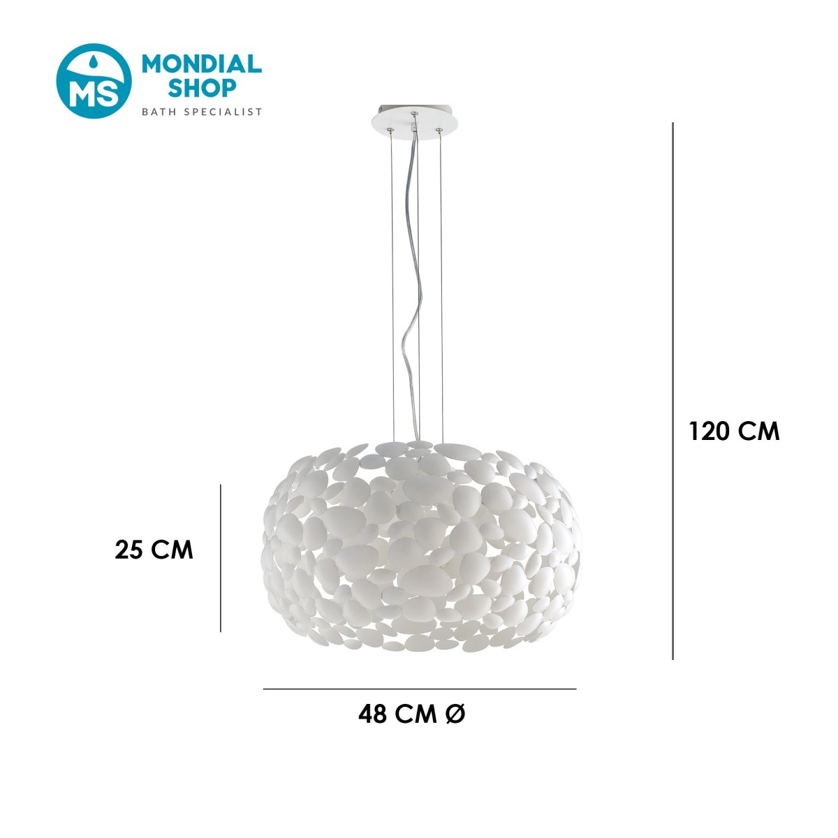 Scheda tecnica applique Dioniso dal design moderno bianca