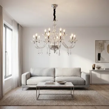 5-armiger Kristalllüster in Gold oder Chrom, E14 | Mondialshop