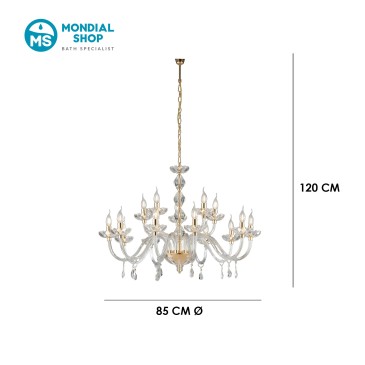 Lampadario Cristallo 5 Bracci Oro o Cromo E14 | Mondialshop