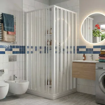 Cabine de douche double face en PVC h185