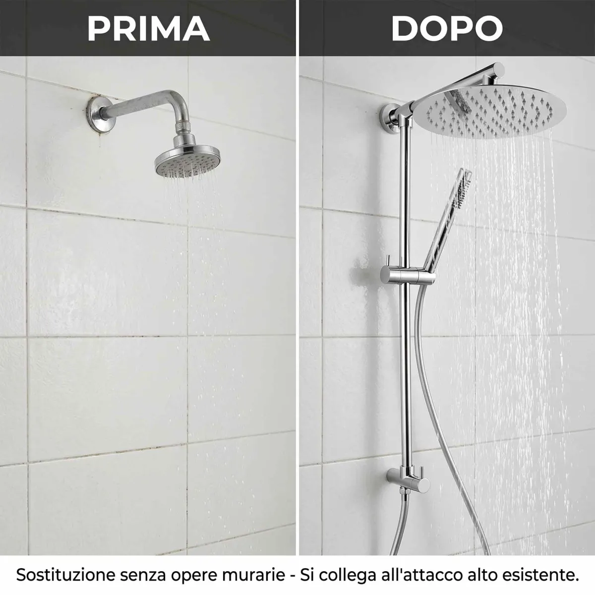 Colonna Doccia per Presa Acqua Alta Senza Opere murarie