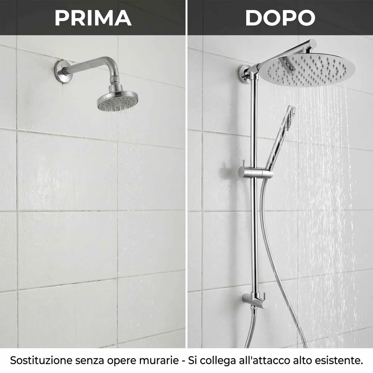 Colonne de douche pour arrivée d'eau haute sans travaux...