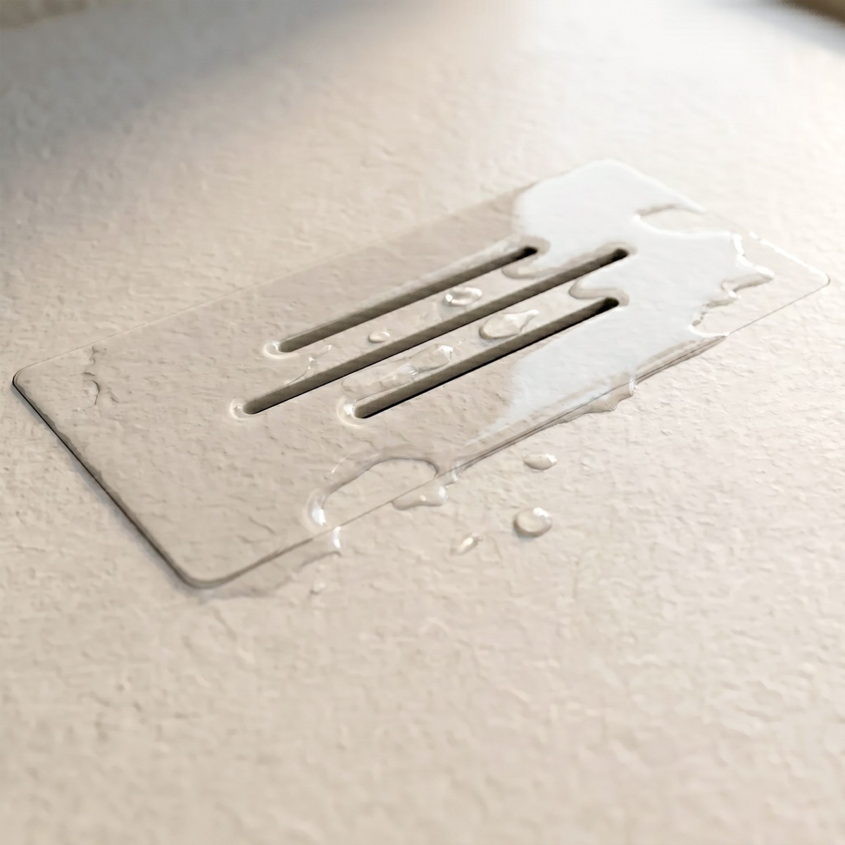 Receveur de douche en résine blanche avec trou latéral MAKA