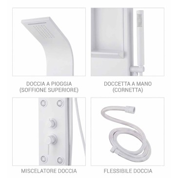 copie de Colonna doccia nera in acciaio spazzolato con cascata COMO