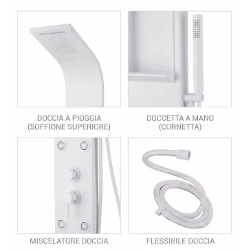 copie de Colonna doccia nera in acciaio spazzolato con cascata COMO