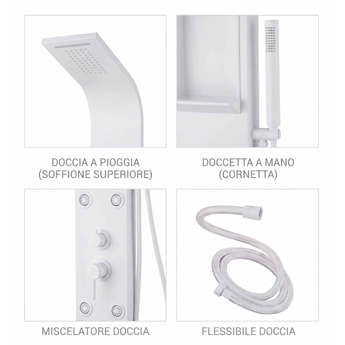 copie de Colonna doccia nera in acciaio spazzolato con...