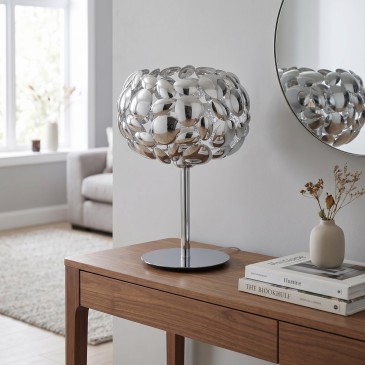 Lampada da Tavolo Moderna Bianco o Cromo E27 | Mondialshop