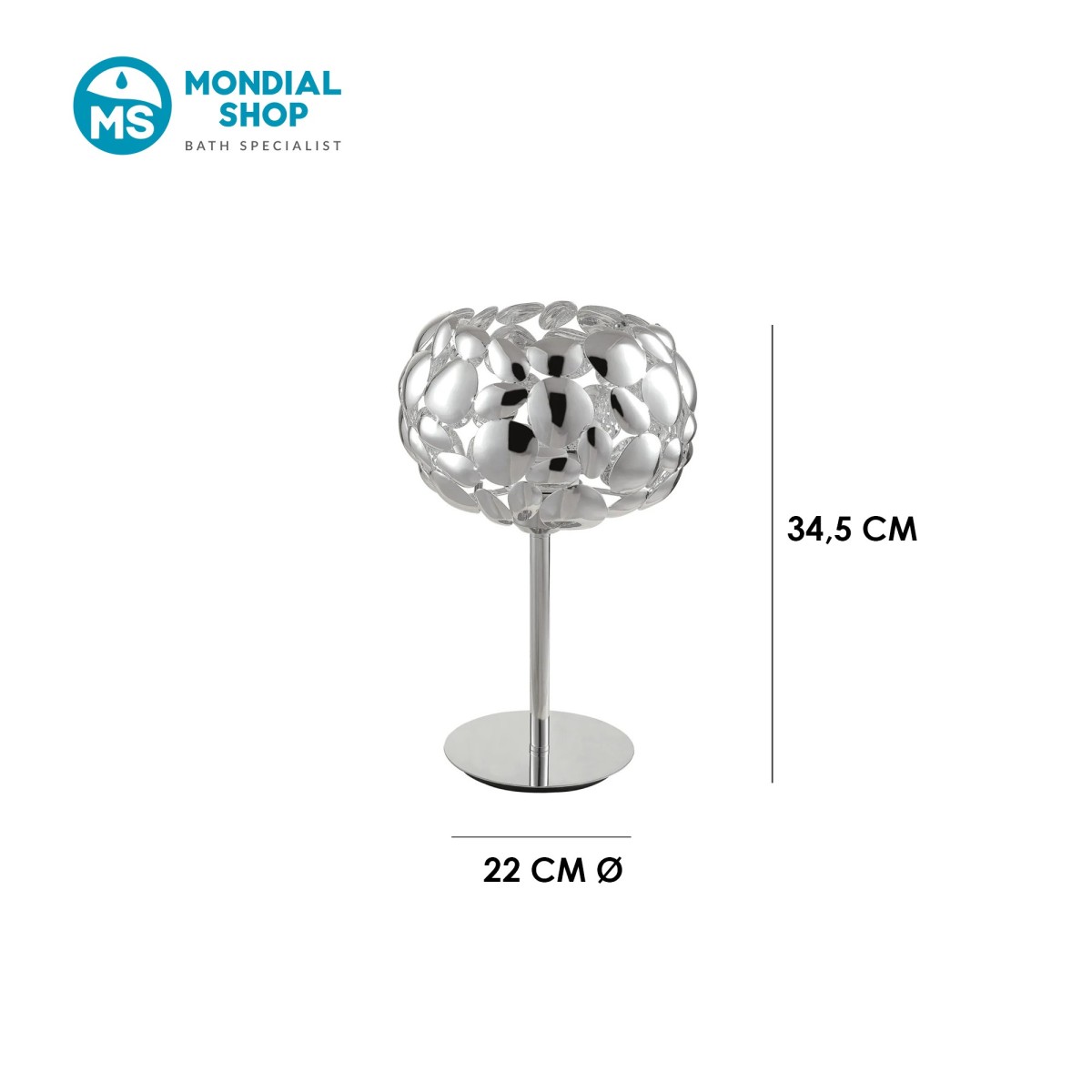Lampada da Tavolo Moderna Bianco o Cromo E27 | Mondialshop