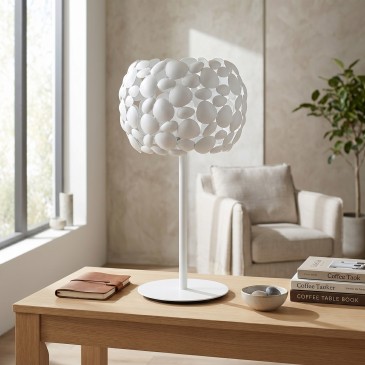 Weiße oder verchromte Tischleuchte 2xE27 | Mondialshop