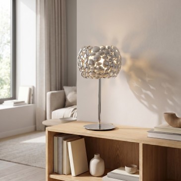 Weiße oder verchromte Tischleuchte 2xE27 | Mondialshop